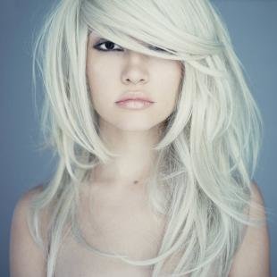 Цвет волос платиновый блондин на длинные волосы, пепельно-белый цвет волос