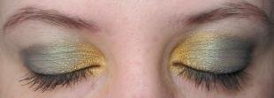 Макияж для каре-зелёных глаз, макияж глаз серый с золотом