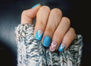 Рисунки на коротких ногтях, модный зимний маникюр