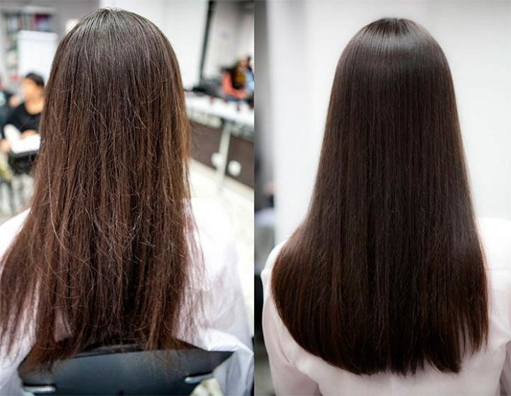 Полировка волос - фото до и после